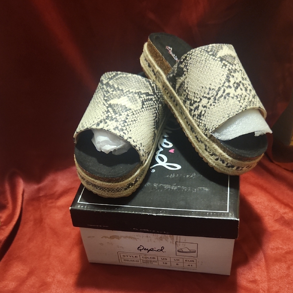 Women's Snake Print Slide Sandals